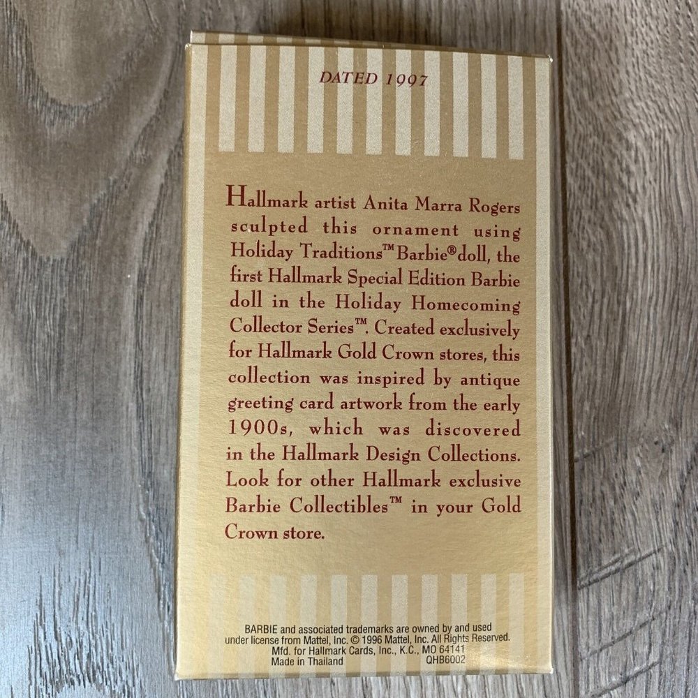Hallmark Keepsake 1997 Holiday Traditions Barbie Ornament Homecoming Collection - Picture 4 of 4